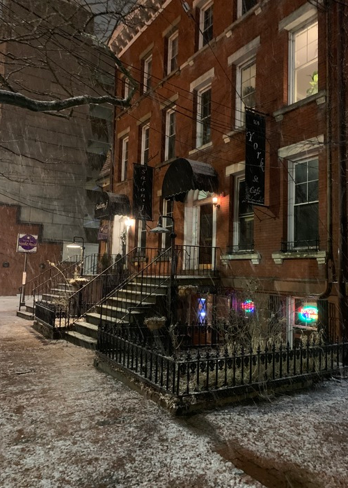 168 York Street on a snowy night