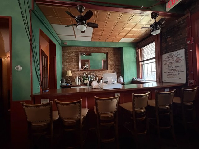 The upstairs bar
